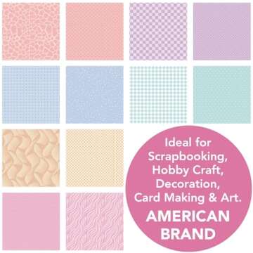 Desecraft 12x12 in Pastel Easter Scrapbooking Cardstock Decorative Paper - 36 Sheets - for Card Making Journaling Planner Origami Background Scrapbook Paper Scrapbook Materials Supplies