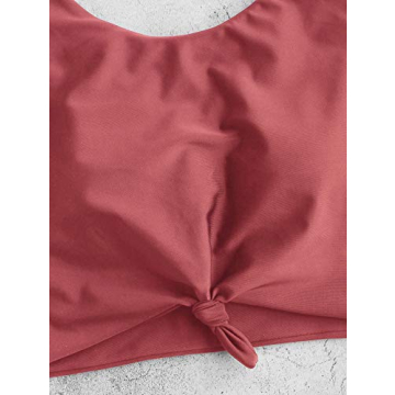 ZAFUL Women's High Waisted Bikini Scoop Neck Swimsuit