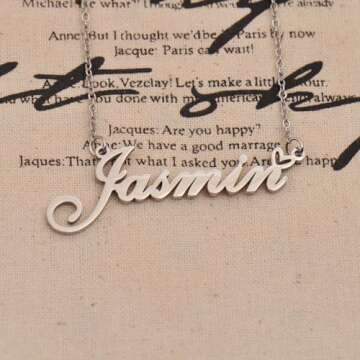 Aoloshow Stainless Steel Silver Courtney Heart Name Necklace Charm Pendant Jewelry for Mom Best Friends