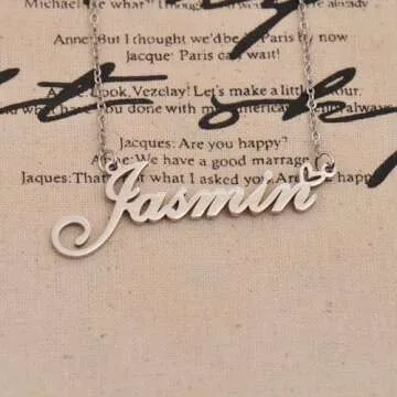 Aoloshow Stainless Steel Silver Courtney Heart Name Necklace Charm Pendant Jewelry for Mom Best Friends