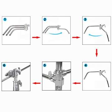 EACHSHOT C Stand Metal 10.8ft for Photography Lighting