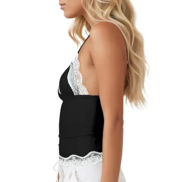 Stylish Women’s Crop Cami Tops with Lace Trim