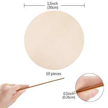 Caydo 10 Unfinished Wood Circles for Crafting and Decor