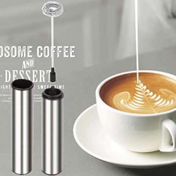 Rechargeable Milk Frother for Latte Cappuccino Stainless Steel