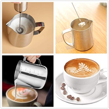 Rechargeable Milk Frother for Latte Cappuccino Stainless Steel