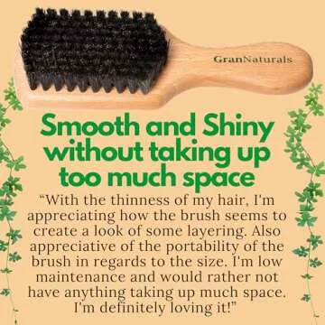 GranNaturals Boar Bristle Hair Brush for Sleek Styling