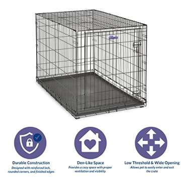 MidWest Homes for Pets Newly Enhanced Single Door iCrate Dog Crate, Includes Leak-Proof Pan, Floor Protecting Feet, Divider Panel & New Patented Features