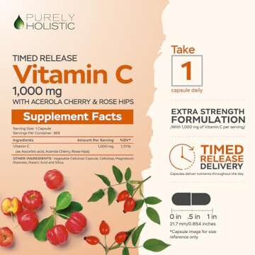 Purely Holistic Vitamin C 1000mg, One Year Supply