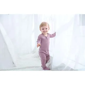 O2 BABY Baby Boys Girls Organic Cotton Zip Front Sleeper Pajamas, Footed Sleep 'n Play (Newborn, Mau...