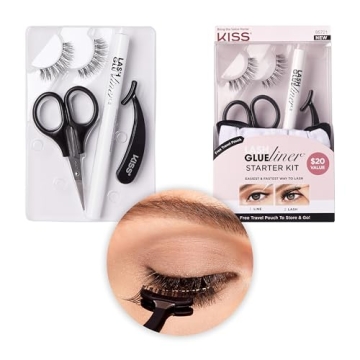 KISS GLUEliner Lash Kit for Easy False Eyelash Application