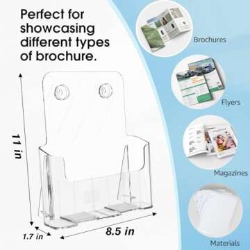 MaxGear Acrylic Brochure Holder 8.5x11 inch, Clear Plastic Literature Holder for Flyers, Pamphlets, ...