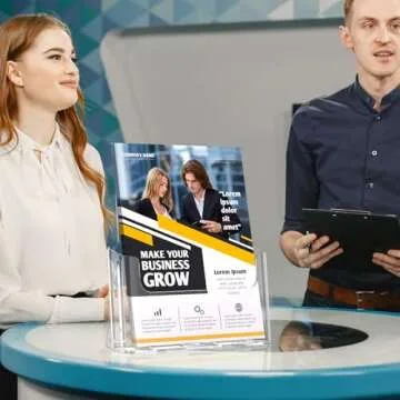 MaxGear Acrylic Brochure Holder 8.5x11 inch, Clear Plastic Literature Holder for Flyers, Pamphlets, Rack Cards and Booklets, Desk or Wall Mount, Acrylic Display Stand for Magazines, Office Use, 2 Pack