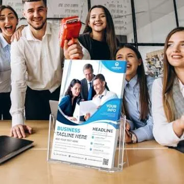 MaxGear Acrylic Brochure Holder 8.5x11 inch, Clear Plastic Literature Holder for Flyers, Pamphlets, Rack Cards and Booklets, Desk or Wall Mount, Acrylic Display Stand for Magazines, Office Use, 2 Pack