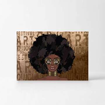 African American Wall Art, Black Art Wall Decor, African American Black Art, Black Girl Wall Art, Po...