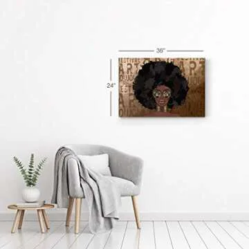 African American Wall Art, Black Art Wall Decor, African American Black Art, Black Girl Wall Art, Pop Art, African American Print, African Pictures, African Art Wall Decor, Canvas Prints-24x36