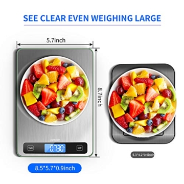LEVIN 33lb Digital Kitchen Food Scale with LCD Display