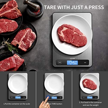 LEVIN 33lb Digital Kitchen Food Scale with LCD Display