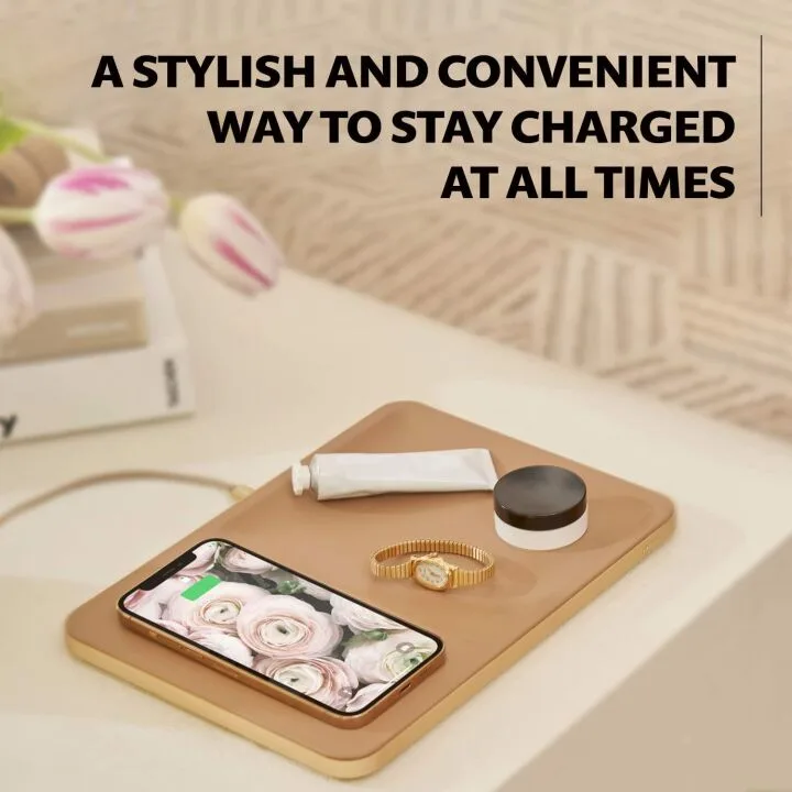 Luxury Italian Leather Wireless Charger & Tray