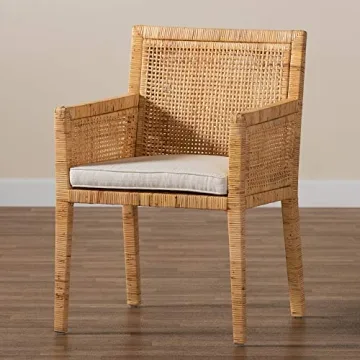 Baxton Studio Karis Natural Rattan Chairs for Chic Decor