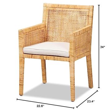 Baxton Studio Karis Natural Rattan Chairs for Chic Decor