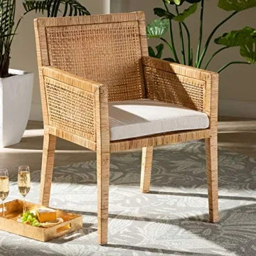Baxton Studio Karis Natural Rattan Chairs for Chic Decor