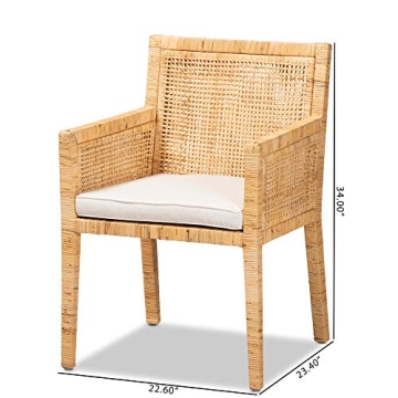 Baxton Studio Karis Natural Rattan Chairs for Chic Decor