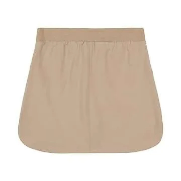 IZOD Girls' School Uniform Pull-On Scooter Skirt, Khaki, 7