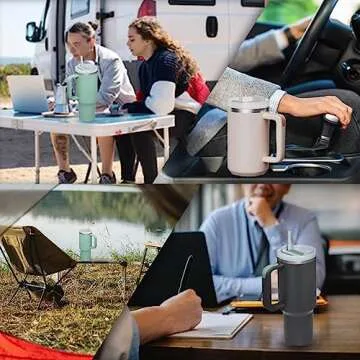 Insulated 40 oz Tumbler with Handle and Straw - Pink