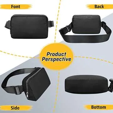 Crossbody Fanny Pack for Women Men:Small Runners Belt Bag with Adjustable Strap - Fashion Water Resistant Waist Bag, Mini Bum Bag for Running Travel Hiking Carrying All Phones,By ZOMAKE(Black)