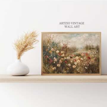 ARTZIO Vintage Framed Wall Art, Classic Landscape Canvas Print, Farmhouse Decorative Painting, Home ...