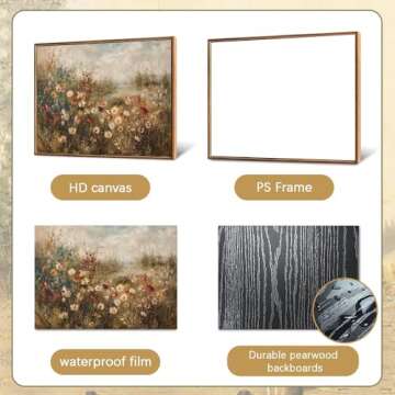 ARTZIO Vintage Framed Wall Art, Classic Landscape Canvas Print, Farmhouse Decorative Painting, Home Decor, Living Room Wall Painting, 8x10in Ready to Hang