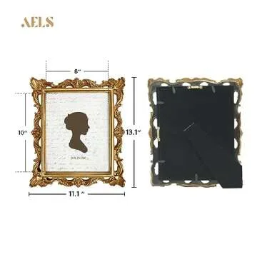 AELS 8x10 Inch Vintage Picture Frame, Elegant Antique Photo Frames with Glass Front, Photo Display, ...