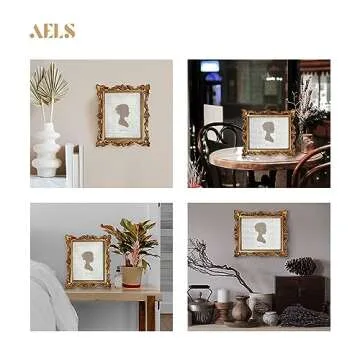 AELS 8x10 Inch Vintage Picture Frame, Elegant Antique Photo Frames with Glass Front, Photo Display, Tabletop Wall Hanging, Gift Ideas, Golden Bronze