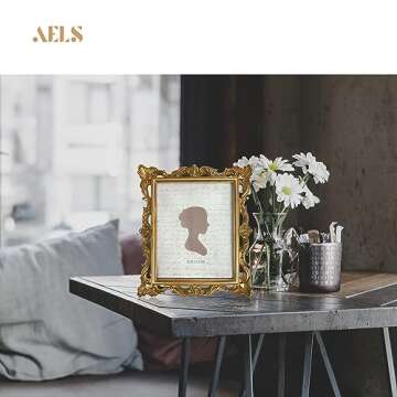 AELS 8x10 Inch Vintage Picture Frame, Elegant Antique Photo Frames with Glass Front, Photo Display, Tabletop Wall Hanging, Gift Ideas, Golden Bronze