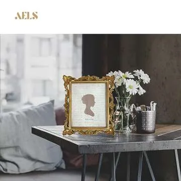 AELS 8x10 Inch Vintage Picture Frame, Elegant Antique Photo Frames with Glass Front, Photo Display, Tabletop Wall Hanging, Gift Ideas, Golden Bronze