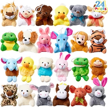 JOYIN 24 Pack Mini Animal Plush Toy Assortment for Kids