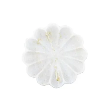 Creative Co-Op DF2368 Carved Marble Flower Shape Dish - A Unique Snack and Decor Bowl