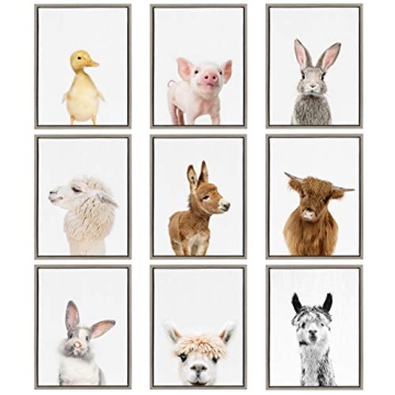 Kate and Laurel Sylvie Alpaca Bangs Framed Canvas Art