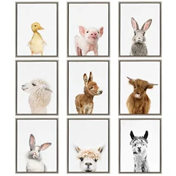 Kate and Laurel Sylvie Alpaca Bangs Framed Canvas Art