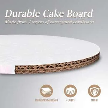 Cakebon Cake Boards - Durable 10 Inch Round for Cakes