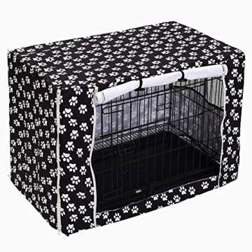Pethiy Durable Polyester Dog Crate Cover - Universal Fit for 36 Inch Crates - Black
