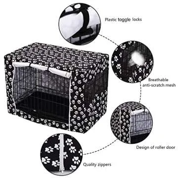 Pethiy Dog Crate Cover for 36 Inch Crates - Black