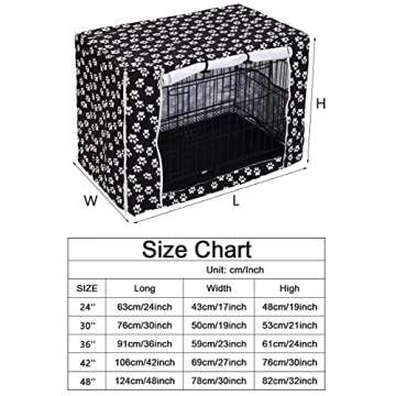 Pethiy Dog Crate Cover for 36 Inch Crates - Black