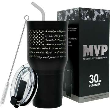 30 oz American Flag Travel Mug - Double Wall Insulated Tumbler