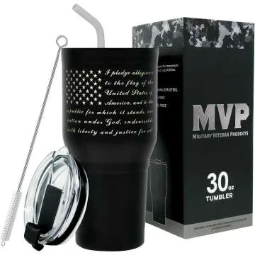 30 oz American Flag Travel Mug - Double Wall Insulated Tumbler