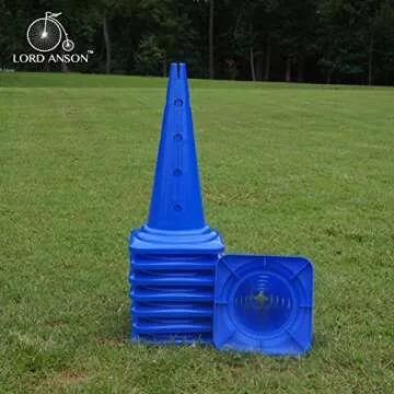 Lord Anson Dog Agility Hurdle Cone Set - 8 Cones & 4 Rods - Adjustable, Versatile, Heavy Duty - Agility, Obedience, Rehabilitation