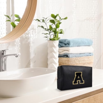 Personalized Preppy Makeup Bag with Initials for Girls