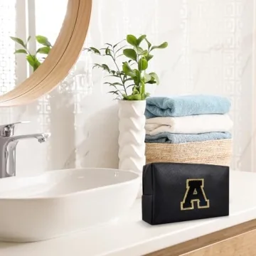 Personalized Preppy Makeup Bag with Initials for Girls