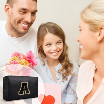 Personalized Preppy Makeup Bag with Initials for Girls