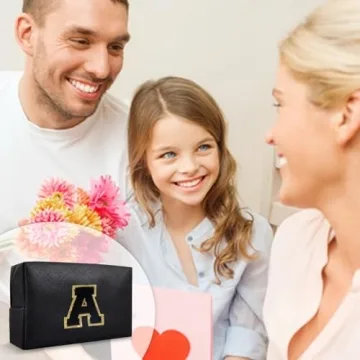 Personalized Preppy Makeup Bag with Initials for Girls